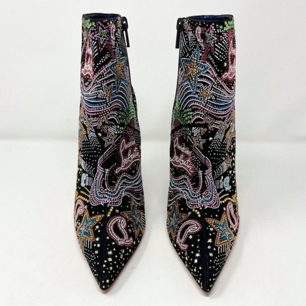 Christian Louboutin So Kate Crystal Booties Black Suede 37 - Picture 2 of 8